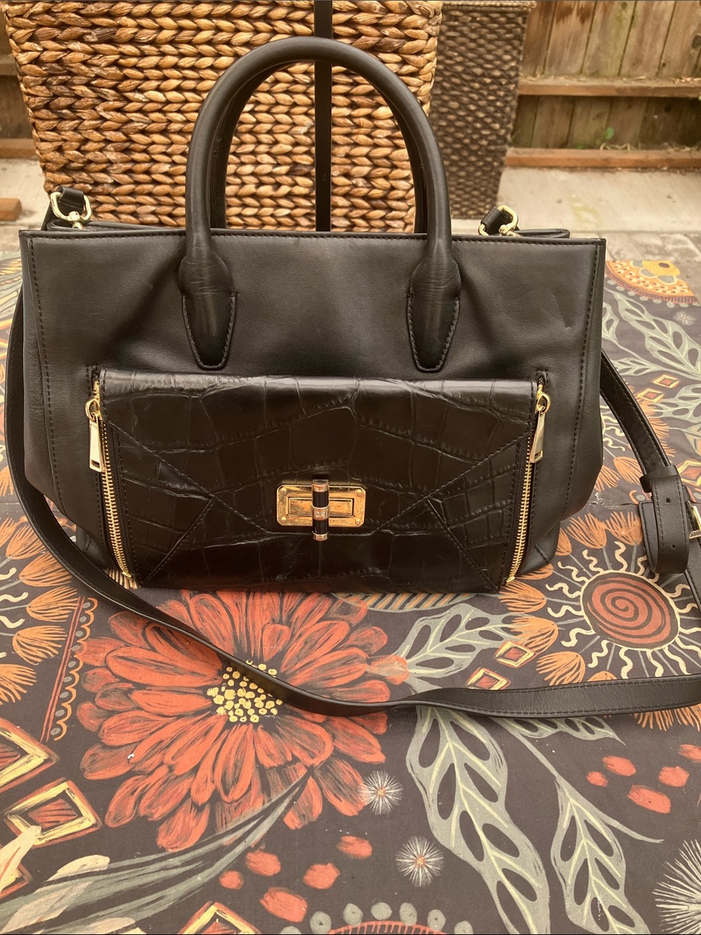 Diane Von Furstenberg Black Secret Agent Bag